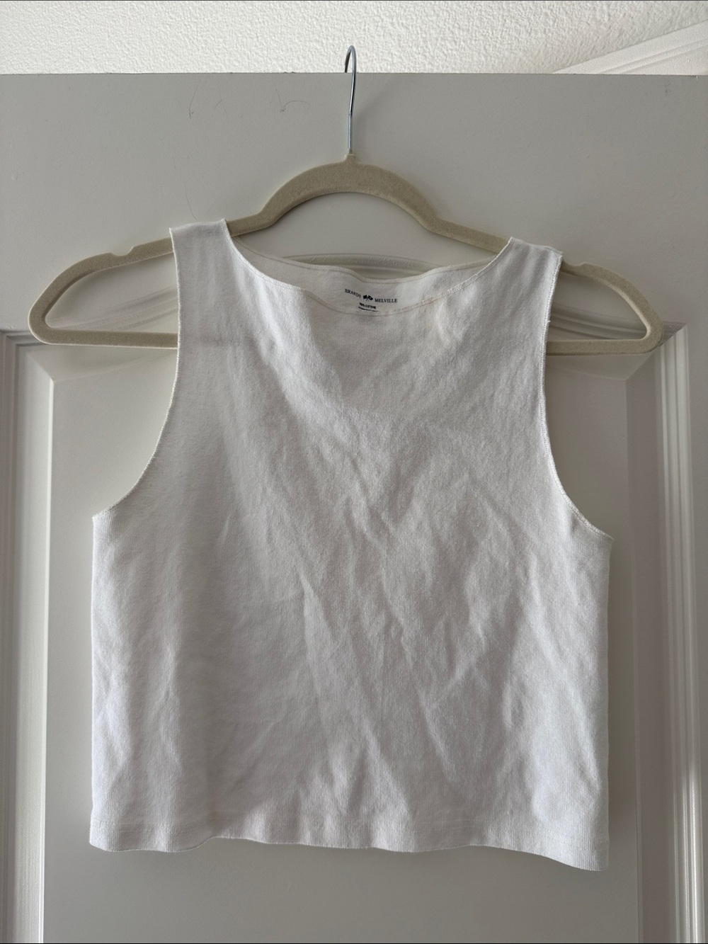 Brandy Melville White Ribbed Tank Top